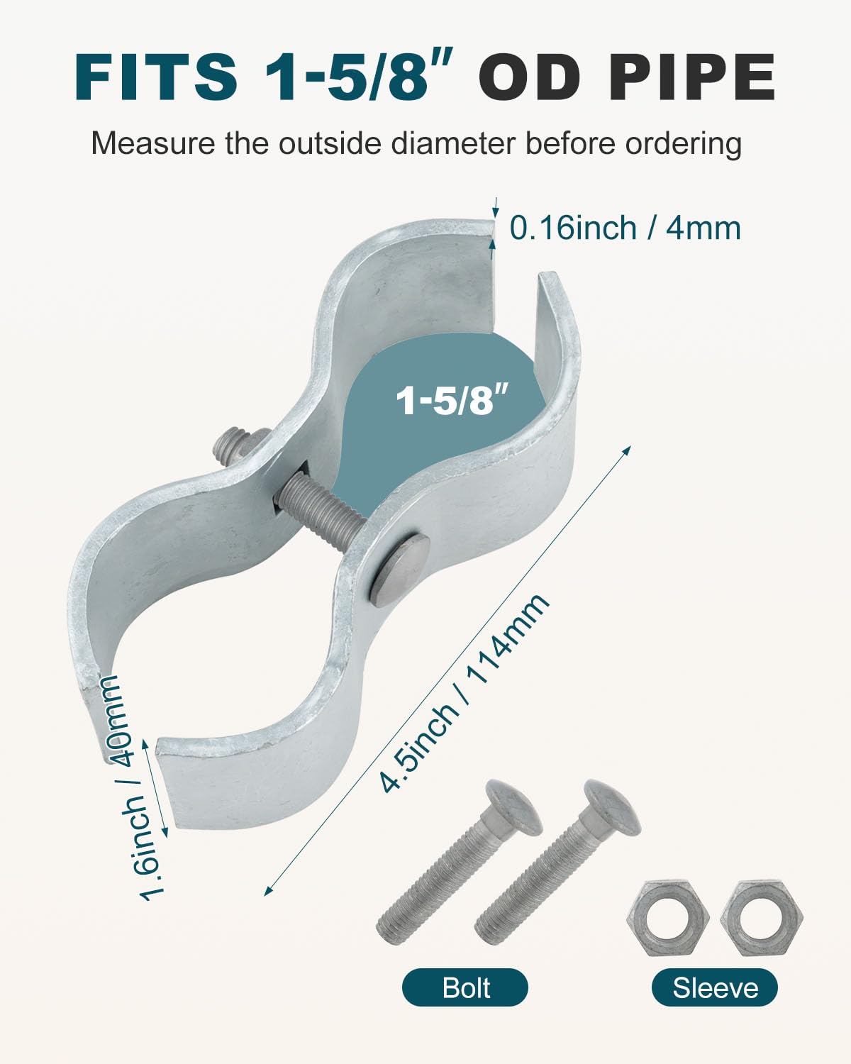 Alffun close-up of galvanized clamp surface highlighting corrosion resistance