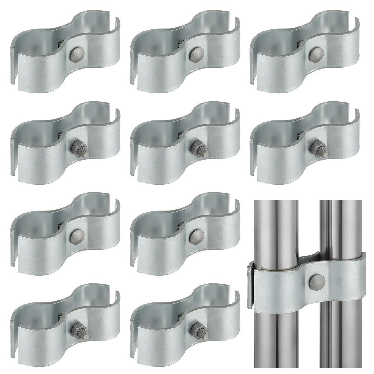 Alffun front view of ten clamp sets showing compact packaging and hardware benefits