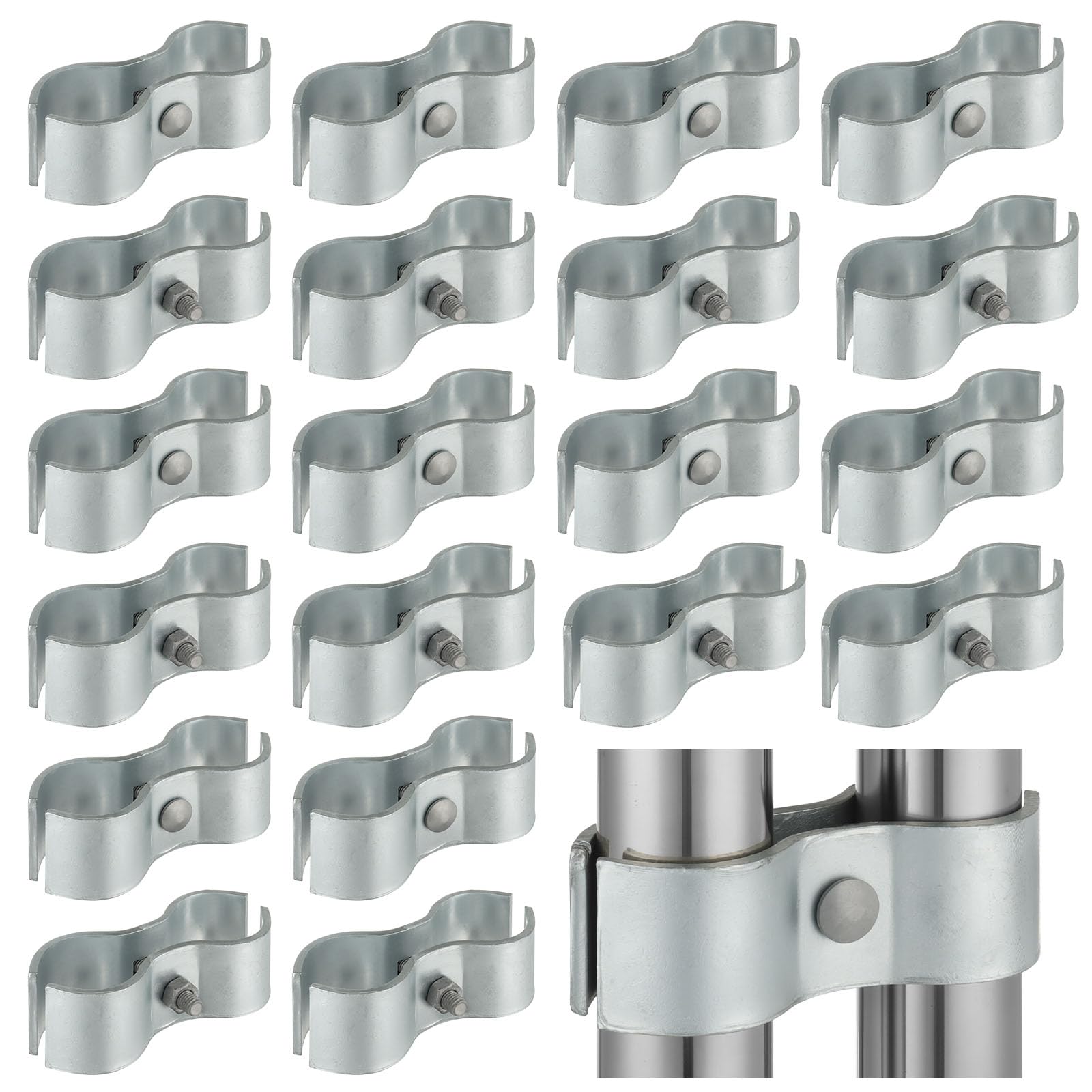 Alffun front view of 20-piece kennel clamps pack showing contents and capacity