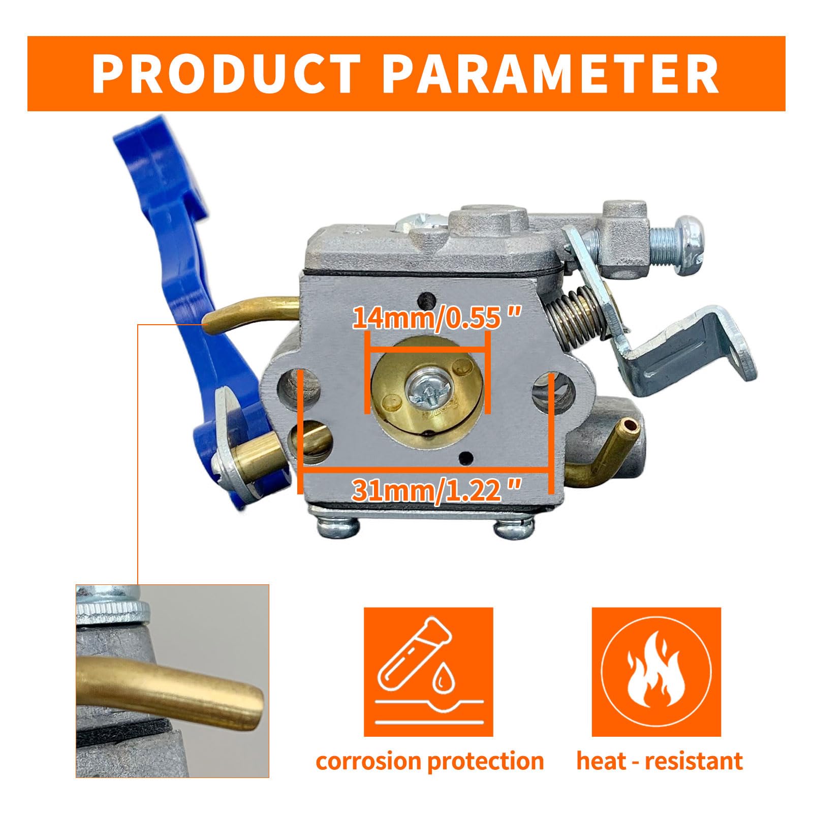 ALFUL Ruixing carburetor mounted on Husqvarna blower to demonstrate correct fit and immediate use