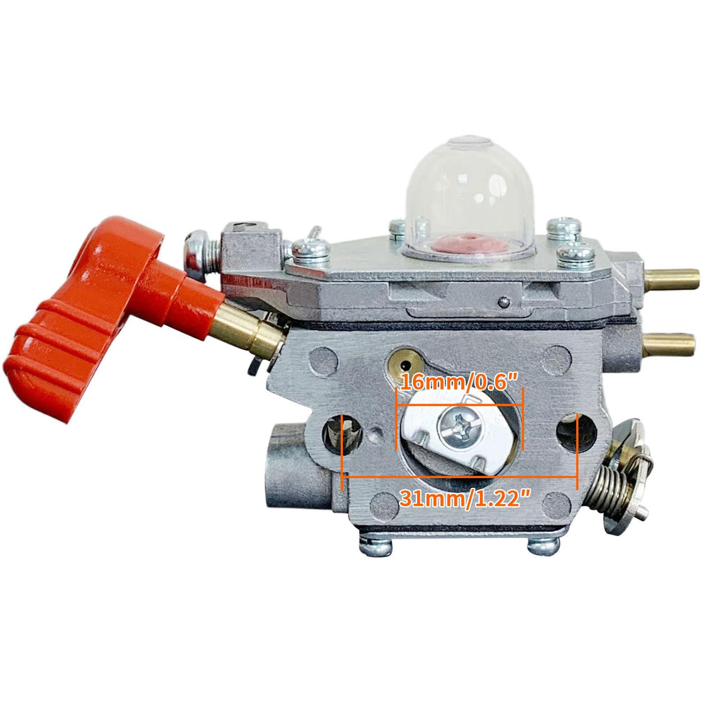 ALFUL Ruixing carburetor installed on a trimmer demonstrating quick replacement
