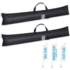 Aliceset front view of closed flag carrying case showing compact protection
