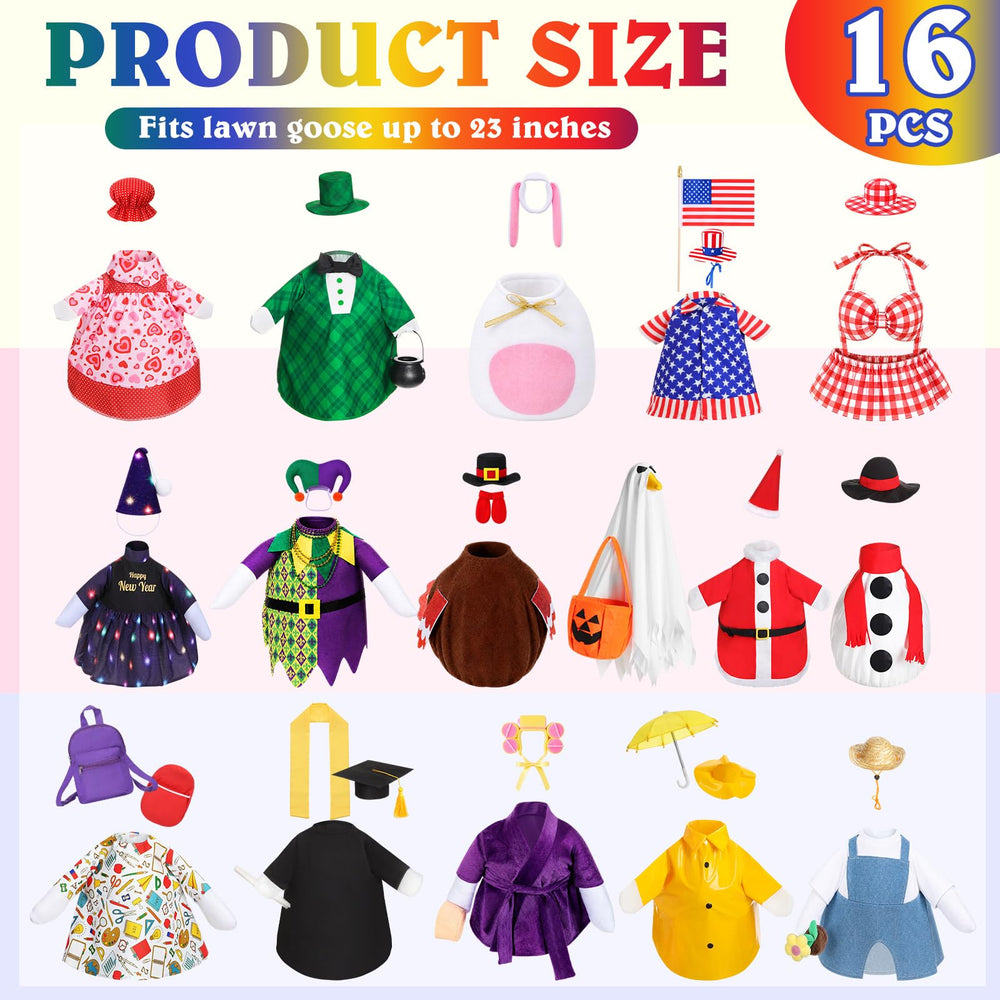 Aliceset graduation outfit on goose showing hat and gown detail, adds celebratory charm
