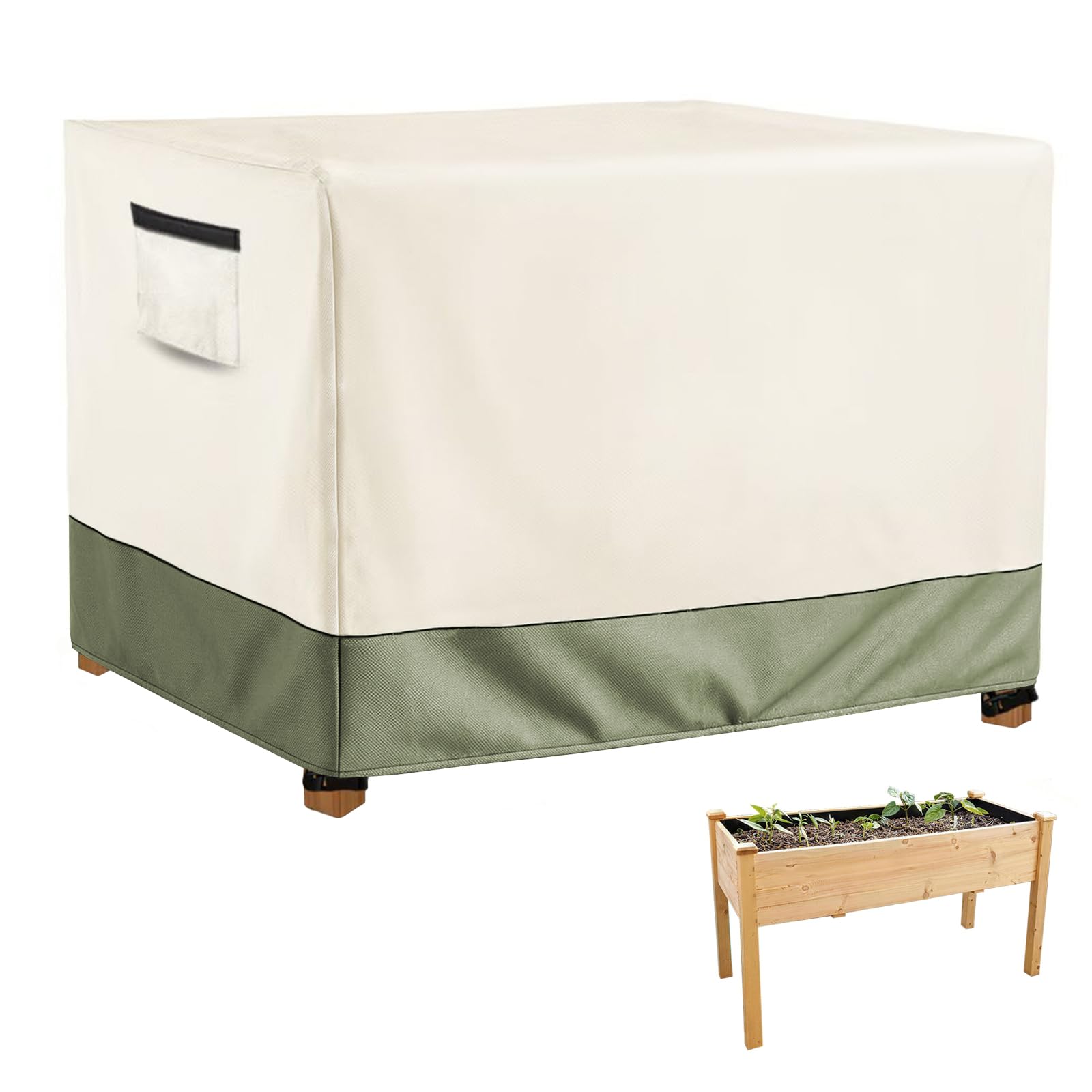 Alickwang front view showing full cover protecting raised bed and extending lifespan
