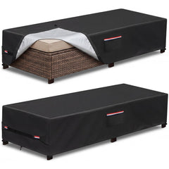 Alickwang front view showing two covered chaise lounges for full protection
