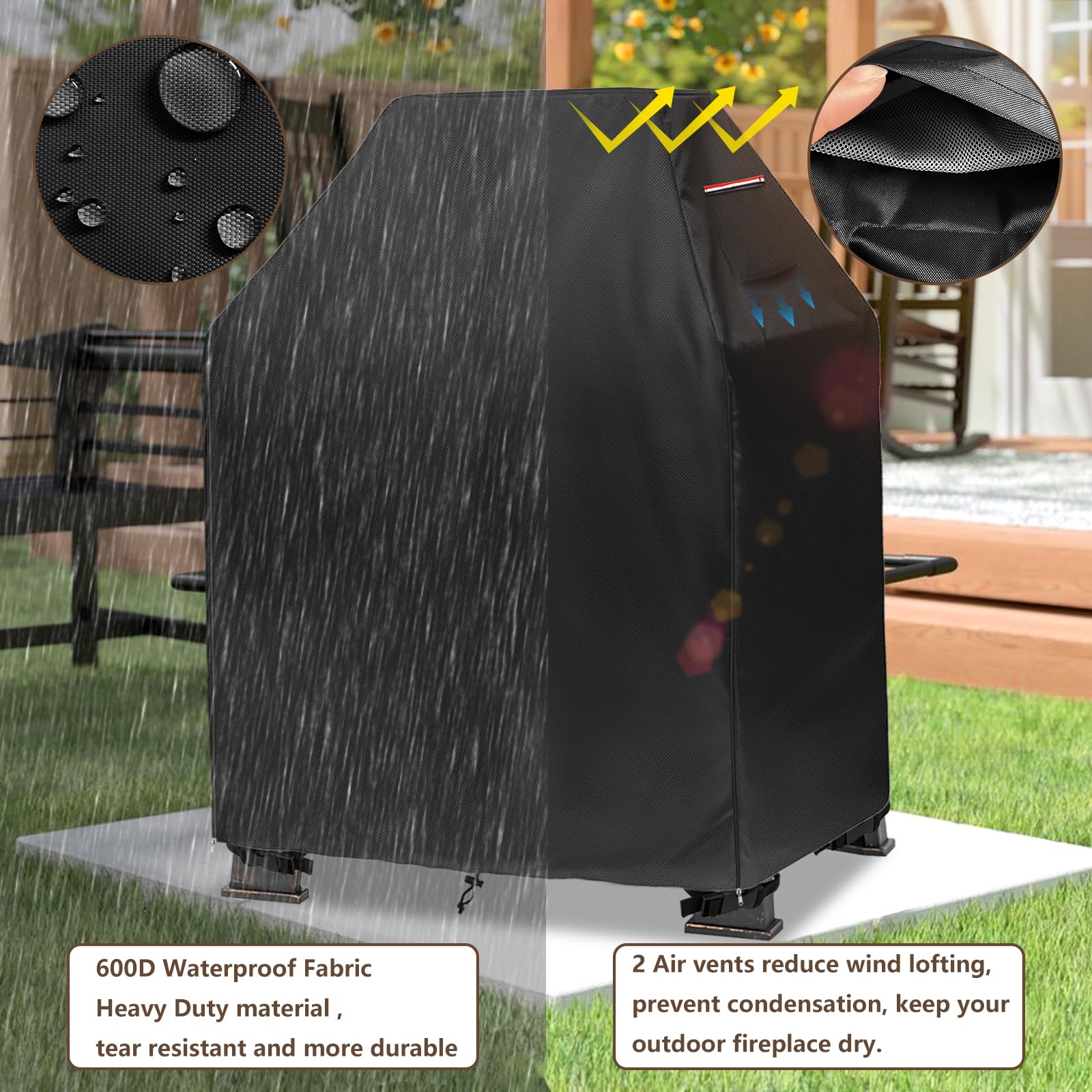 Alickwang lifestyle garden setting with covered chiminea protecting finish