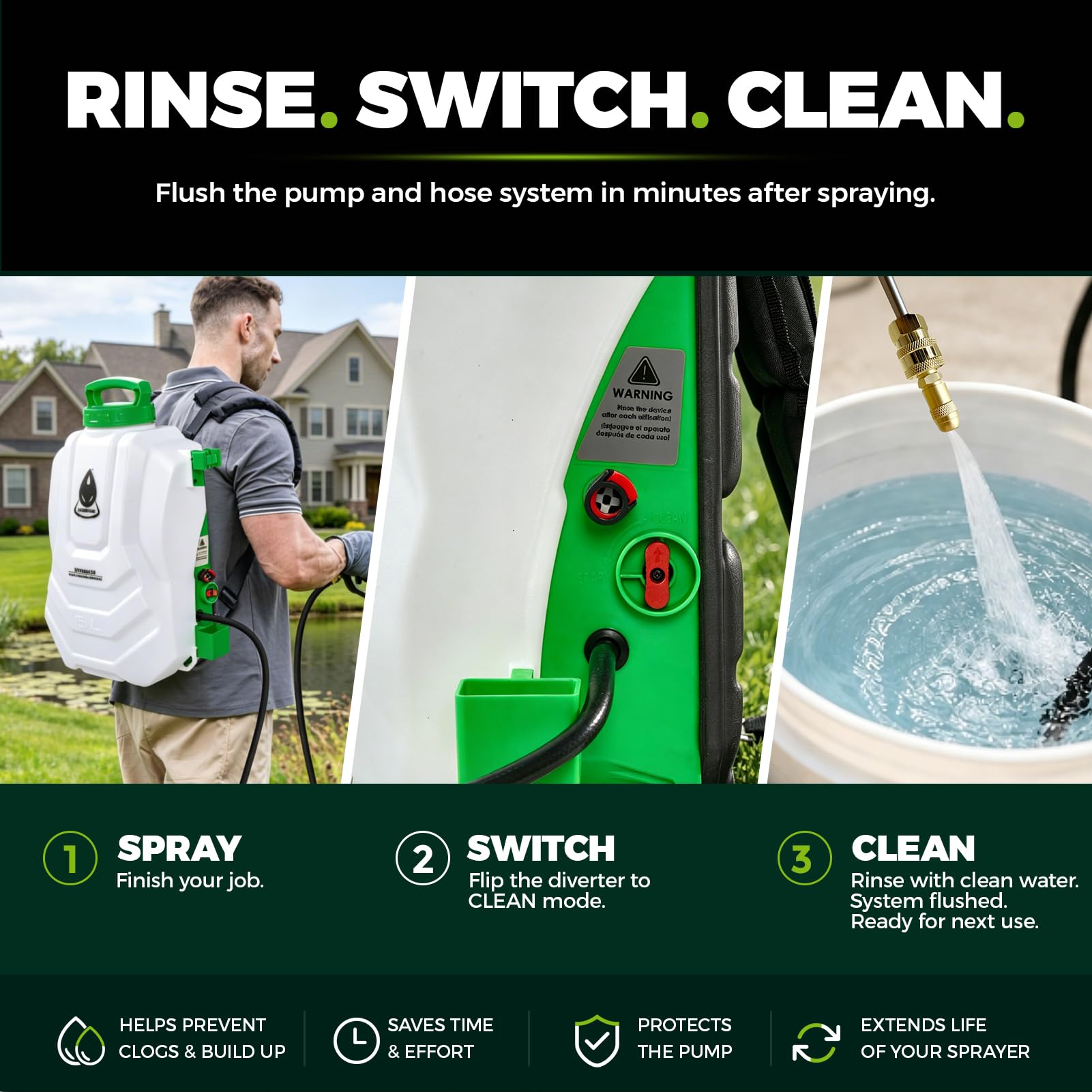 ALIENTABI nozzle showing switchable stream and mist modes for targeted spraying benefit