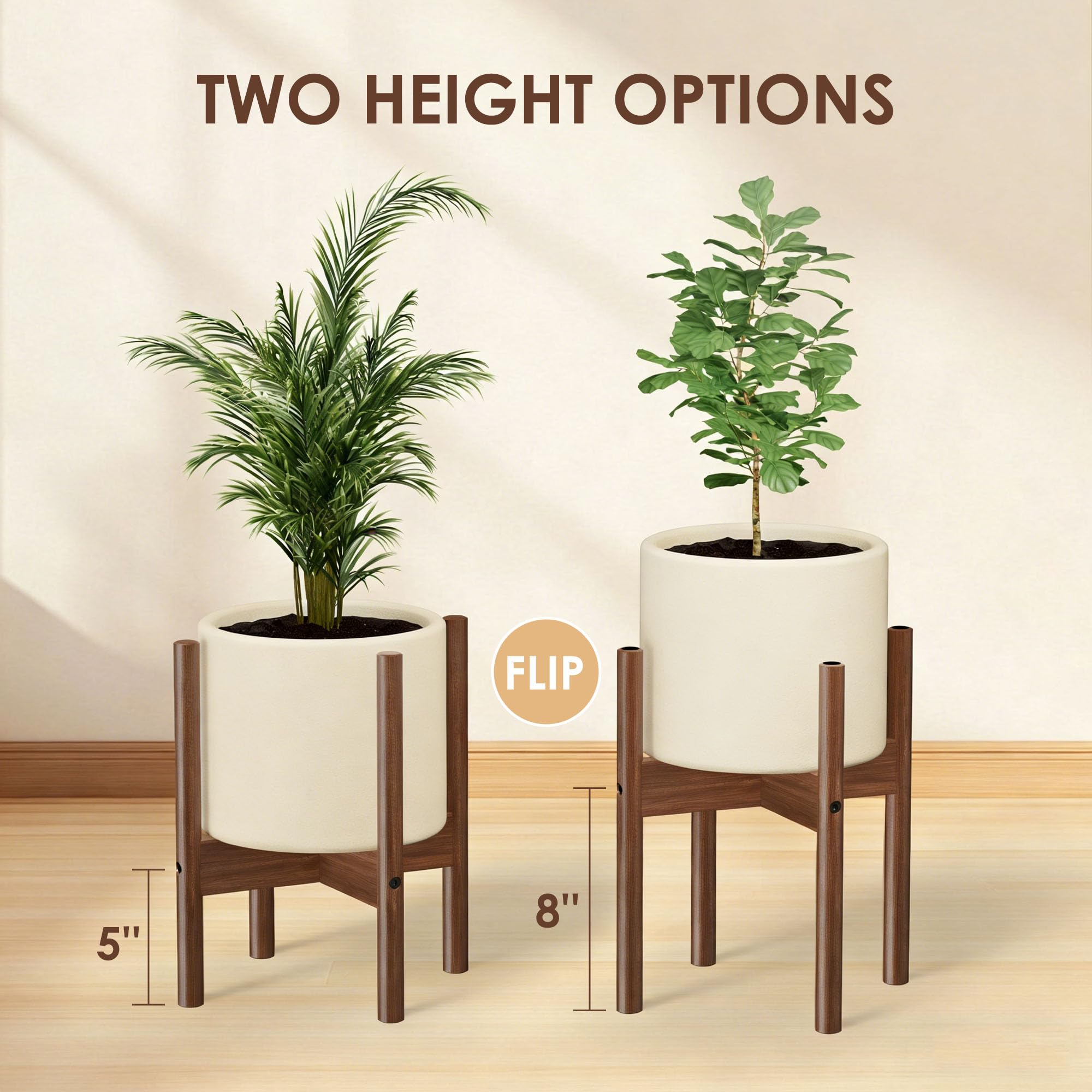 ALIGADO stand holding ceramic pot demonstrating sturdy plant display