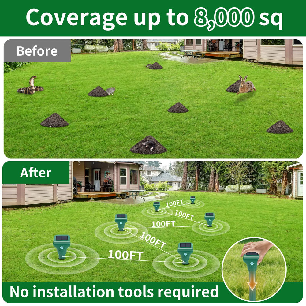 Alikguu stake installed in lawn protecting grass and garden beds