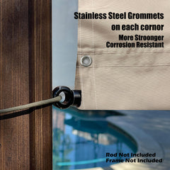 Alion Home detailed corner grommet and tie securing canopy for stable installation