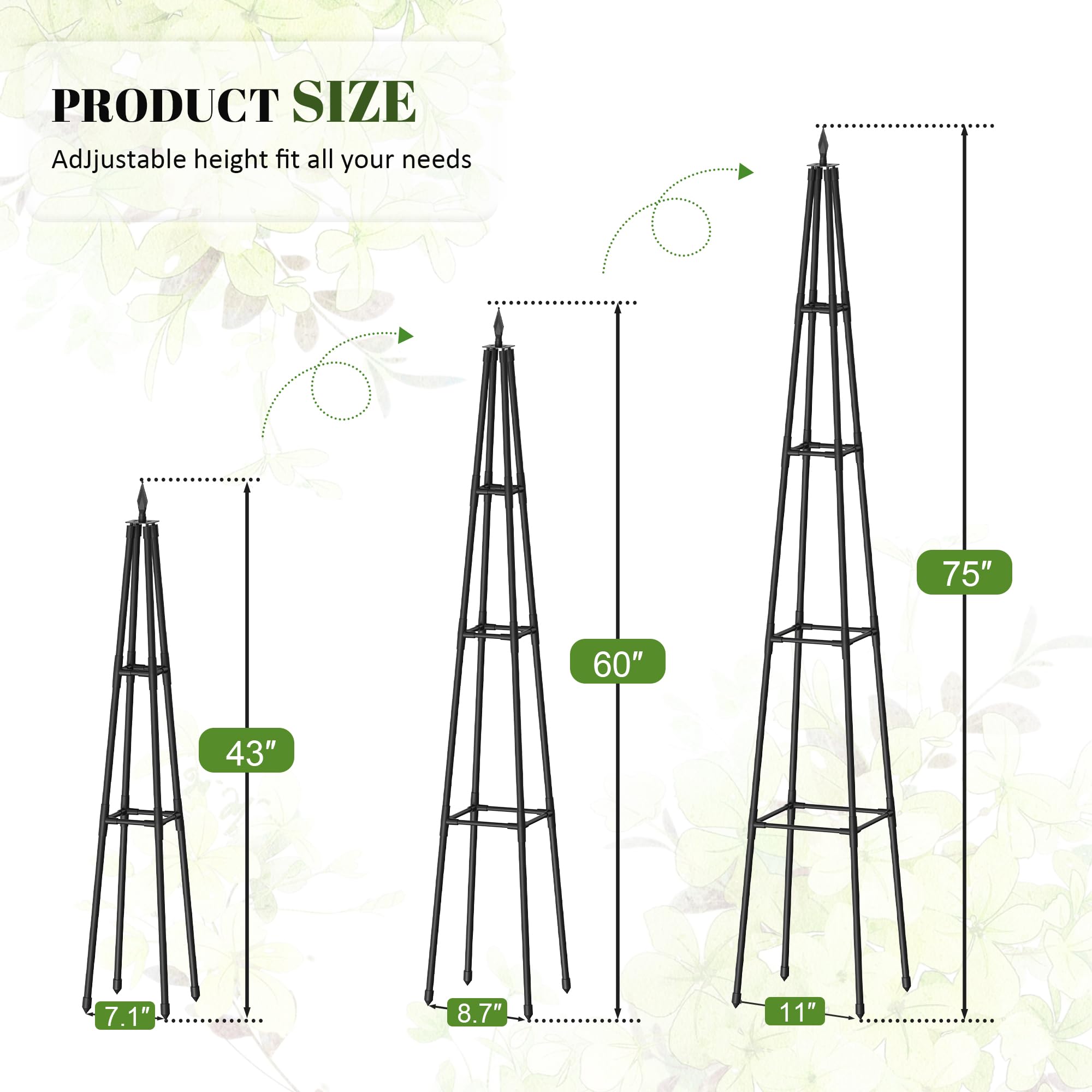 AlisisFores obelisk placed in container illustrating space-saving benefit