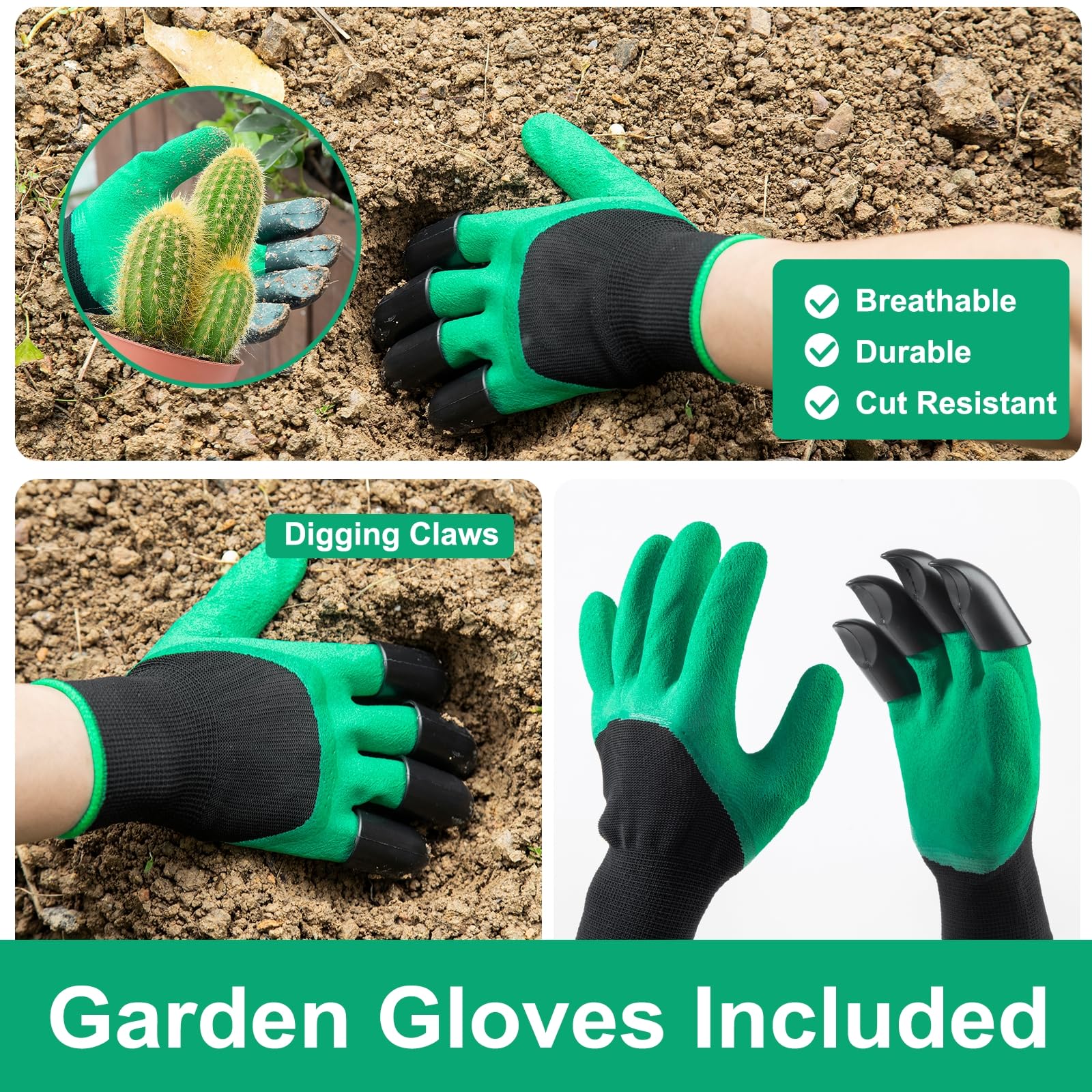 Alitifiy claw gloves with harvested produce showing hand protection benefit