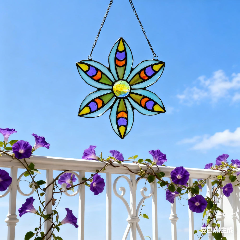 Alivagar panel in window with sunlight creating colored reflections benefit