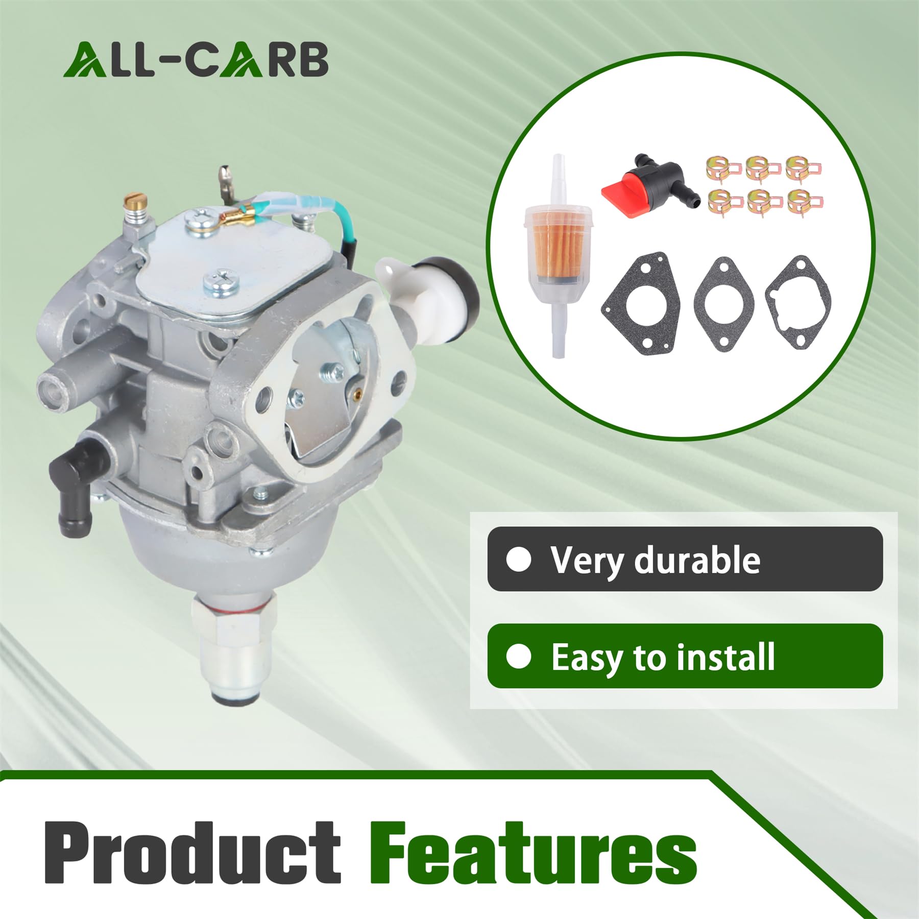 ALL-CARB side detail highlighting throttle linkage for smooth engine response