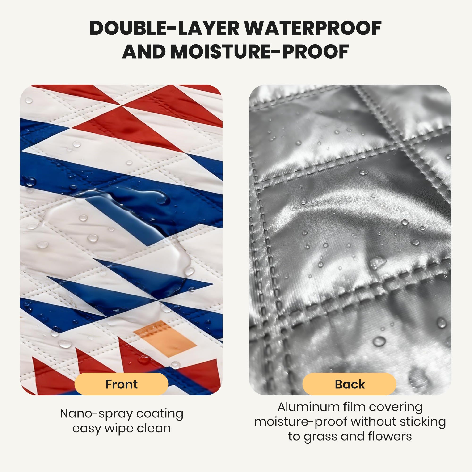ALLBFENG reinforced edge and seam close-up ensures tear-resistant durability