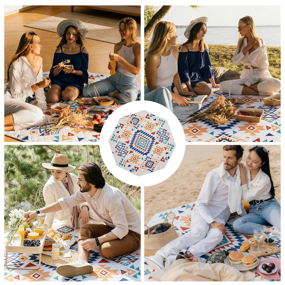 ALLBFENG family using blanket on grass offers roomy seating comfort