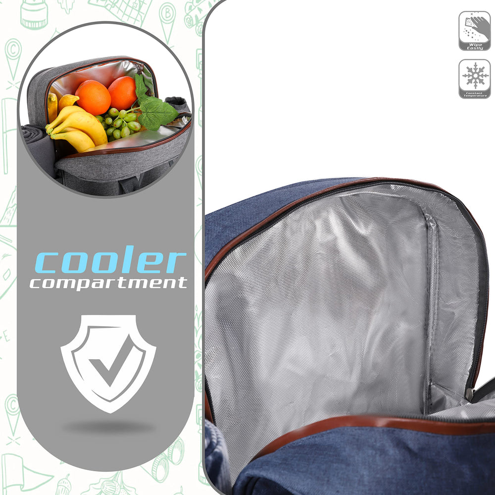 ALLCAMP OUTDOOR GEAR stainless cutlery and plates neatly arranged for convenience