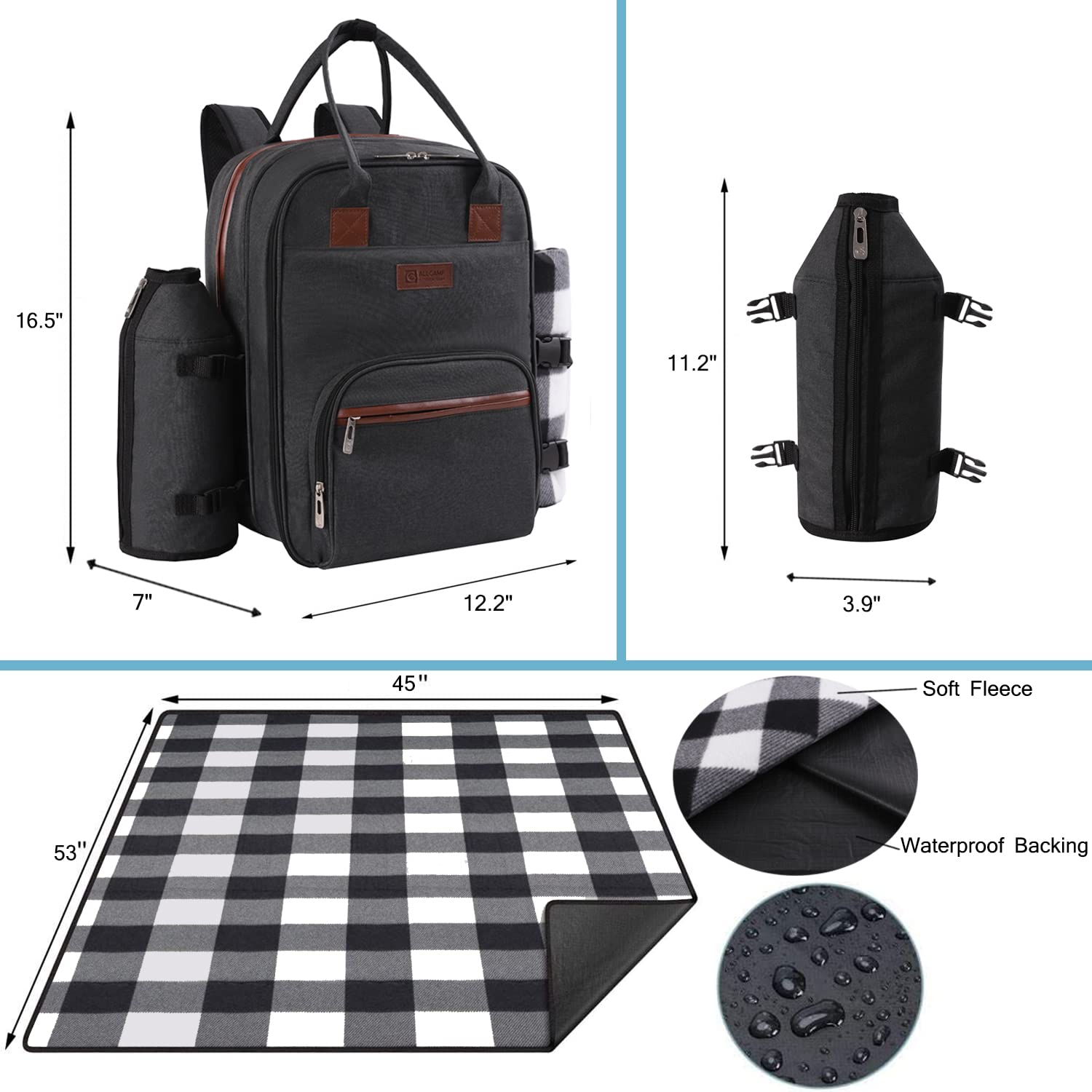 ALLCAMP open insulated compartment showing roomy cooler space to keep food fresh longer