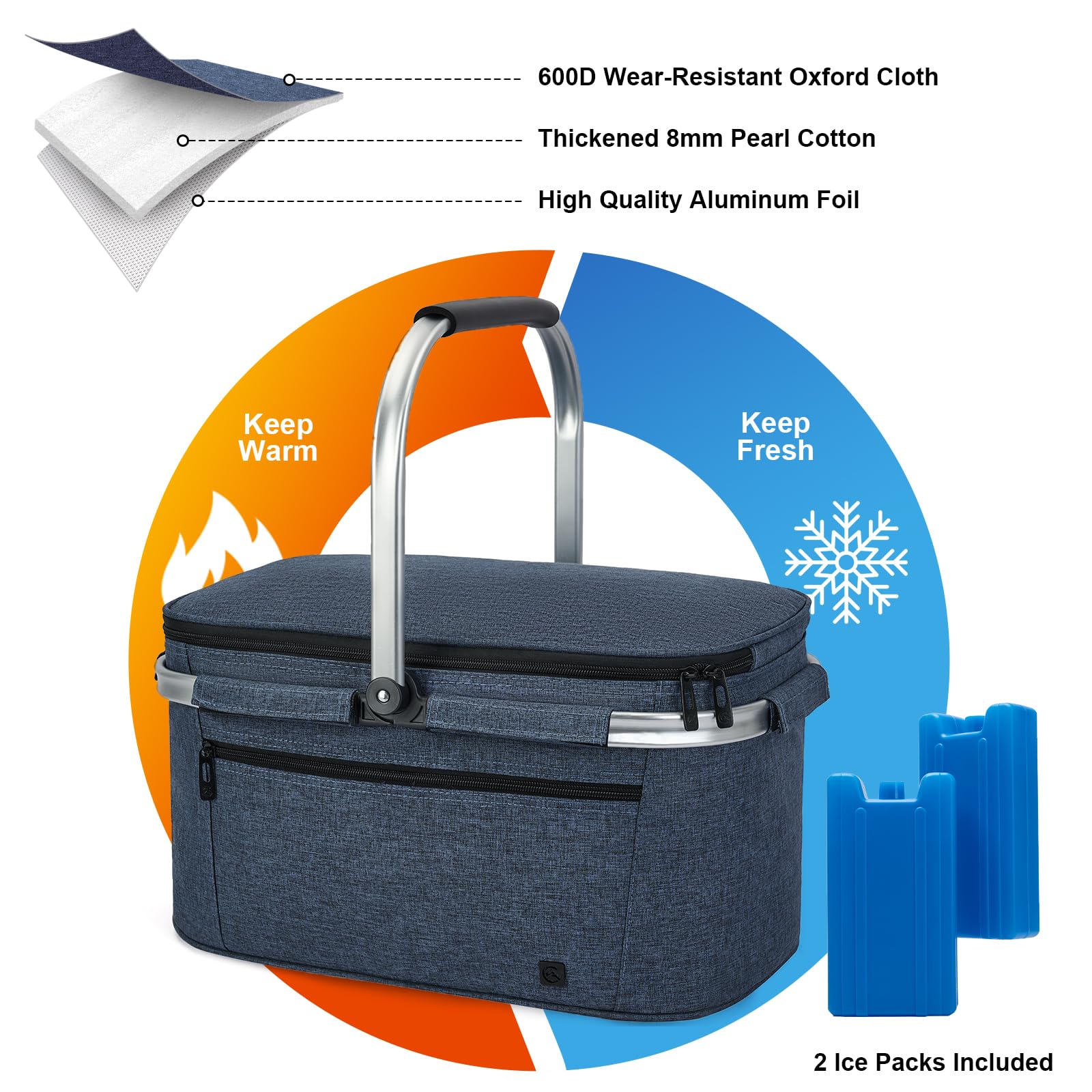 ALLCAMP OUTDOOR GEAR picnic basket folded flat for compact storage and space-saving