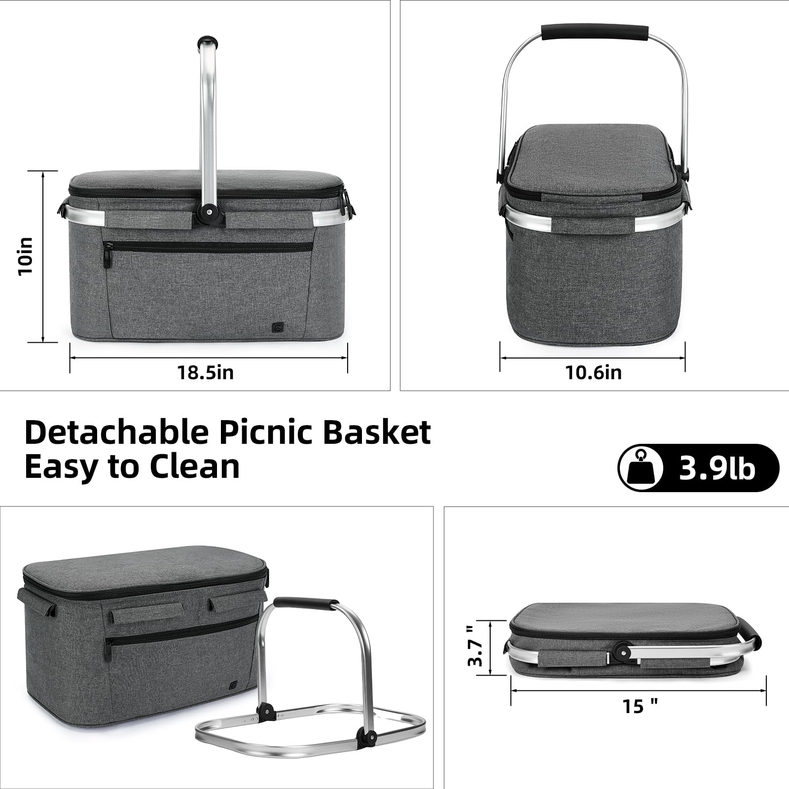 ALLCAMP included reusable ice packs shown cooling contents to preserve freshness