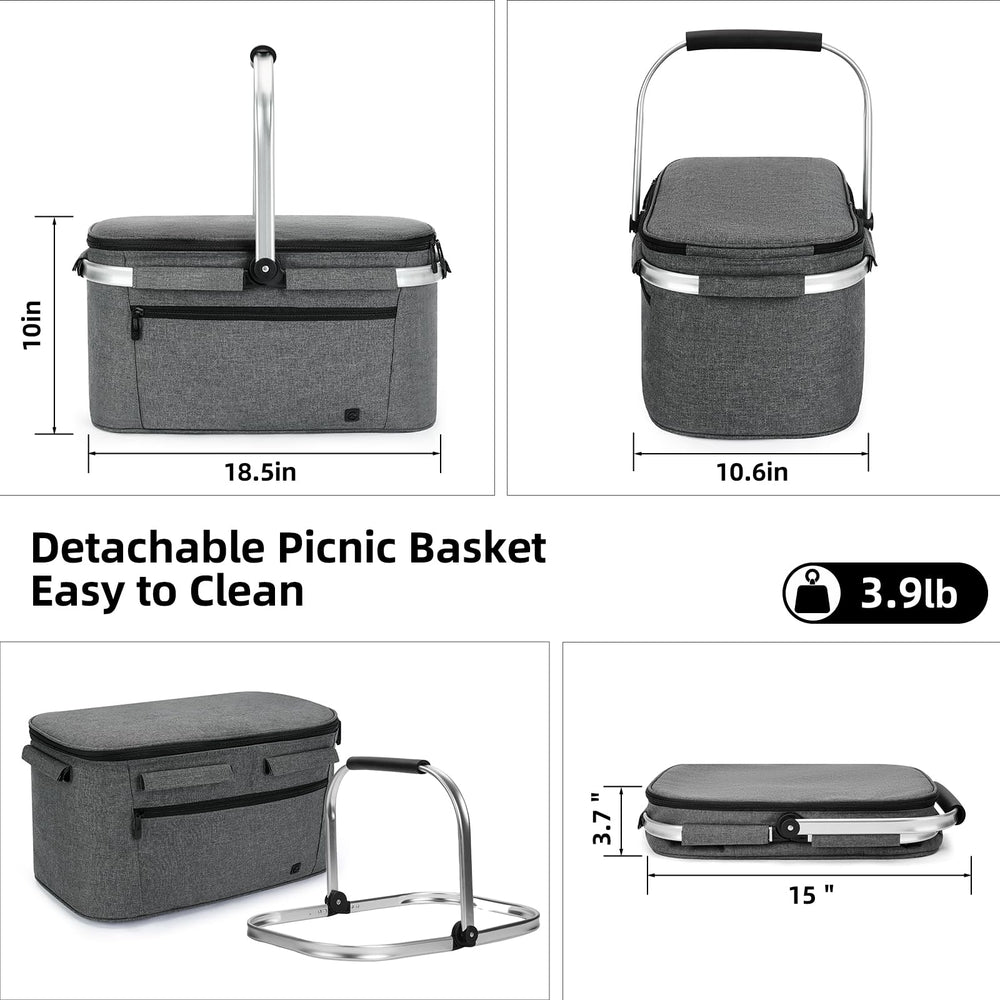 ALLCAMP included reusable ice packs shown cooling contents to preserve freshness