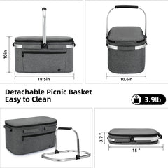 ALLCAMP included reusable ice packs shown cooling contents to preserve freshness