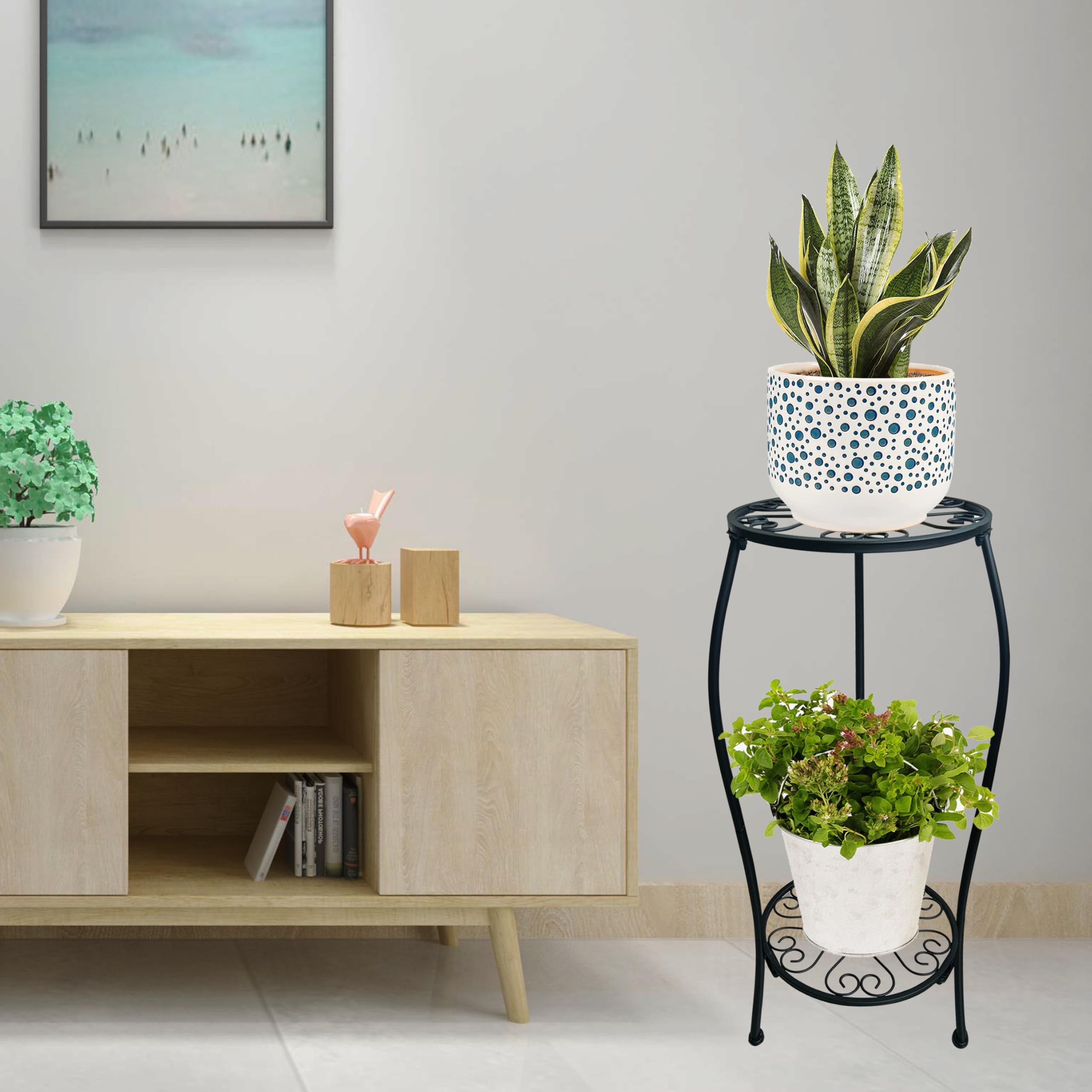 alleegold plant stand on balcony demonstrating rust-resistant finish and outdoor readiness