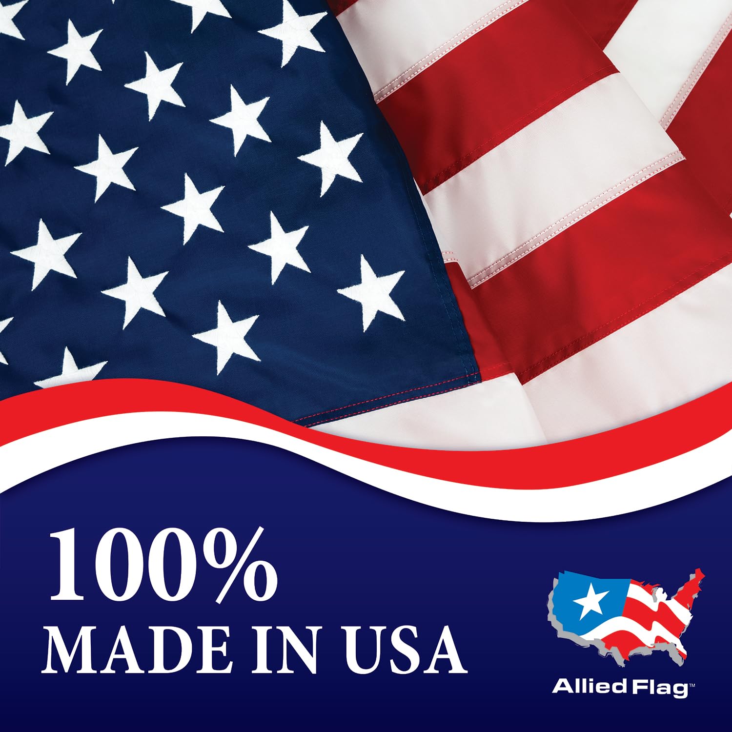 Allied Flag lifestyle front yard display showing proud, weather-resistant outdoor appearance