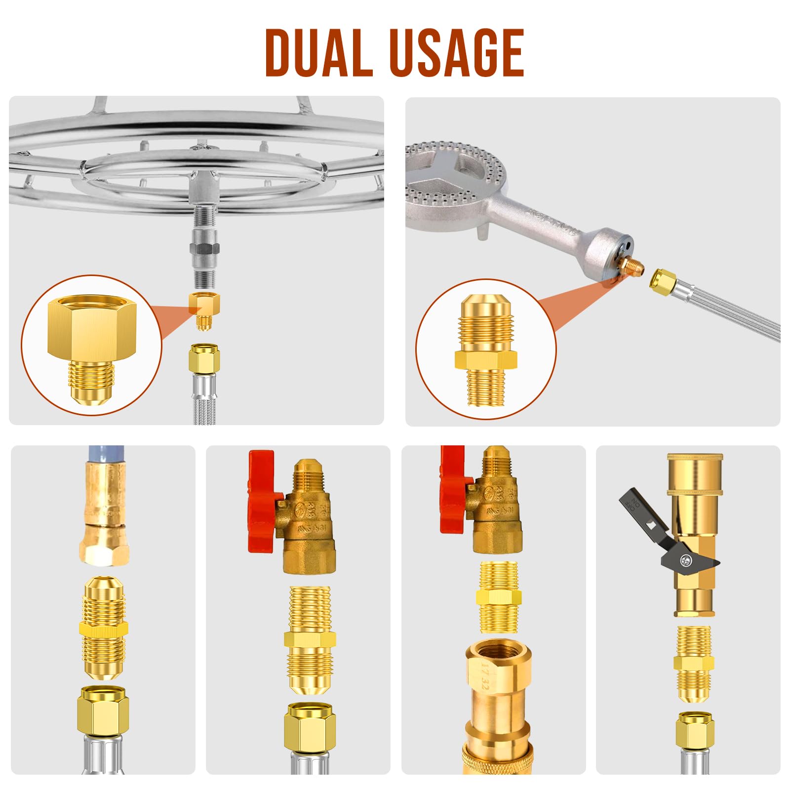 Alloxity adapter set organized on surface to show compatibility options