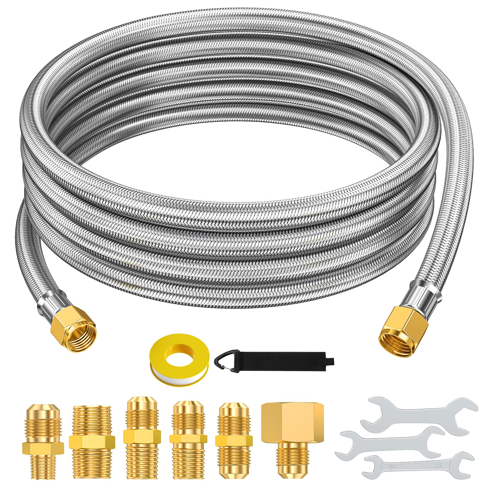 Alloxity front packaging showing complete hose kit and included adapters for easy setup