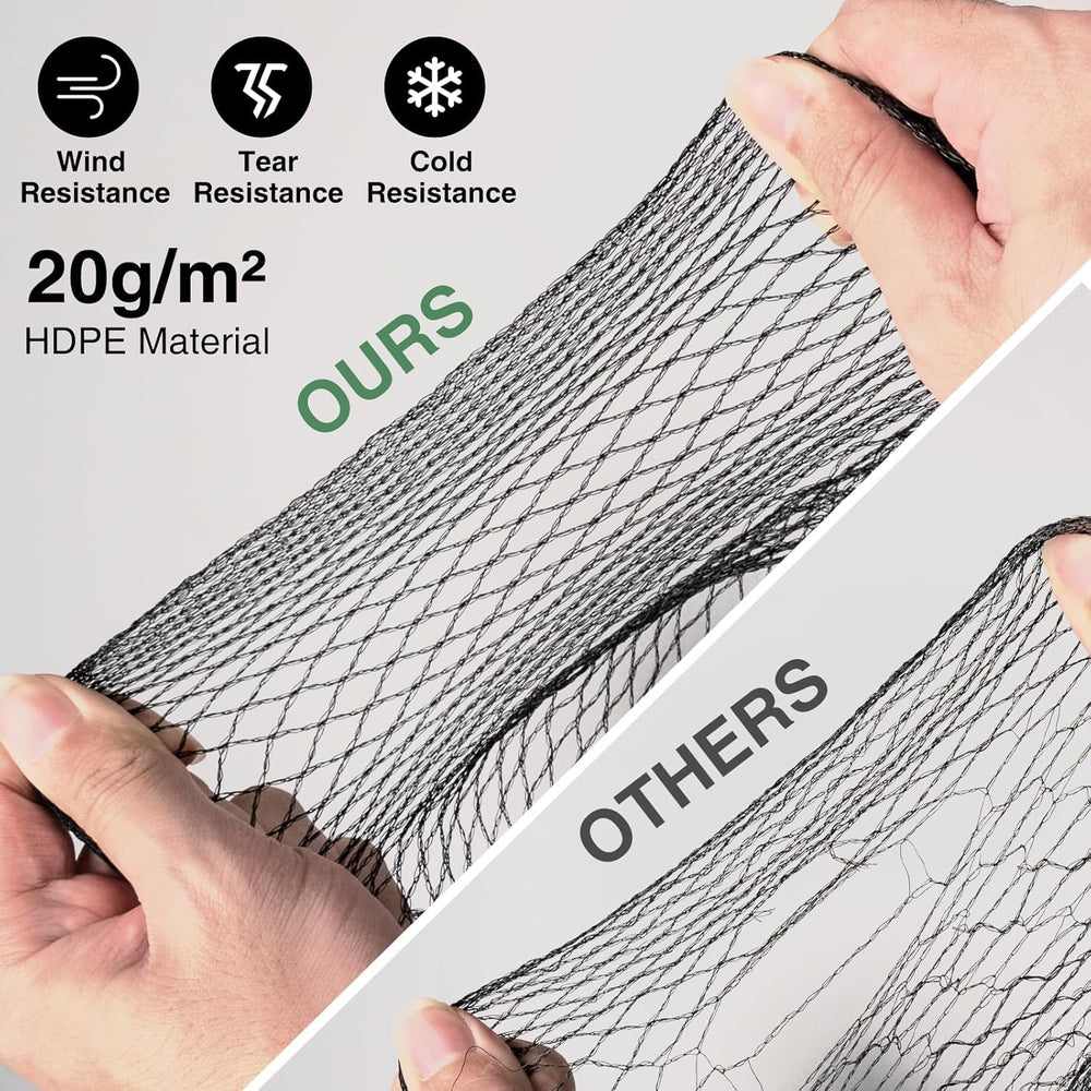 Alloxity zip tie fastening net to frame illustrating easy, tool-free attachment for stability