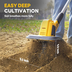 Alloyman close-up of four steel tines for efficient soil breaking and aeration