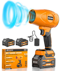 ALLOYMAN front view of cordless blower showing compact build and easy control