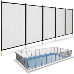 ALLSAFE front packaging showing full pre-assembled 15 ft panel benefit safety
