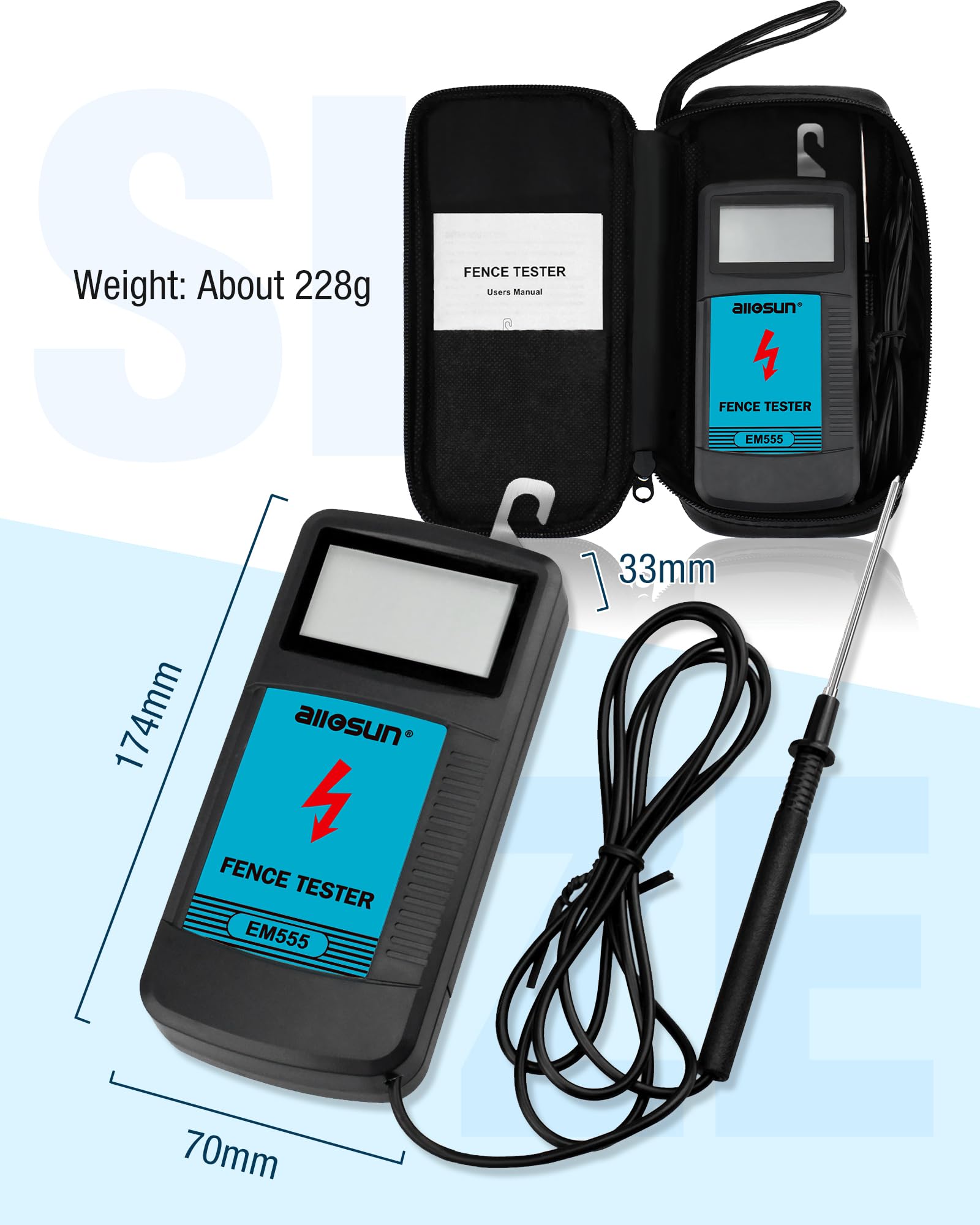 allsun EM555 packaged with manual showing ready-to-use kit and instructions