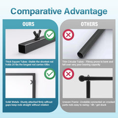 Almirantra square tubing closeup highlighting thick metal profile for added strength and stability