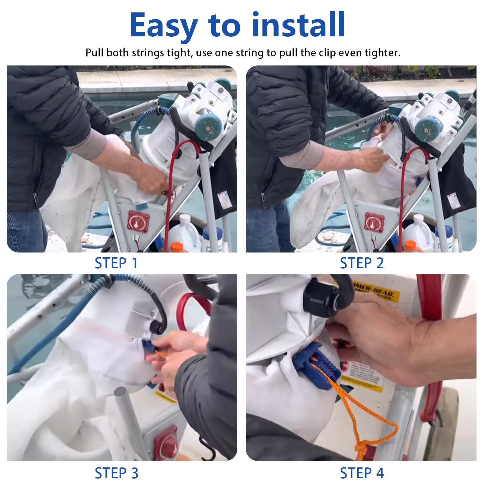 Alocs HH1506COMP attached to Hammer-Head vacuum in water, easy-install benefit