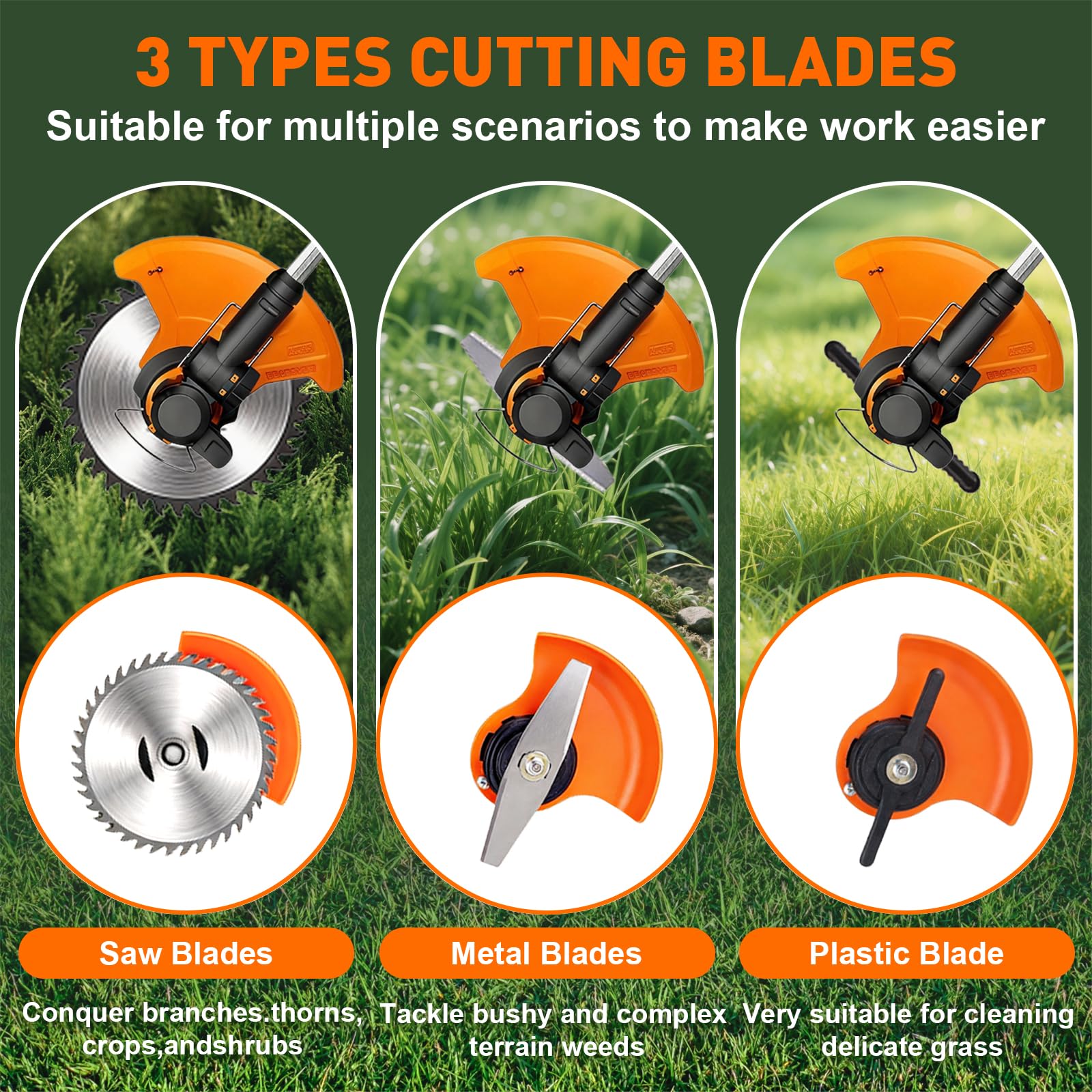 Aloqutha guide wheel engaged along lawn edge showing precise edging benefit