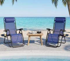 Alpen chaise lounge detachable tray detail with cup holders keeping drinks within reach