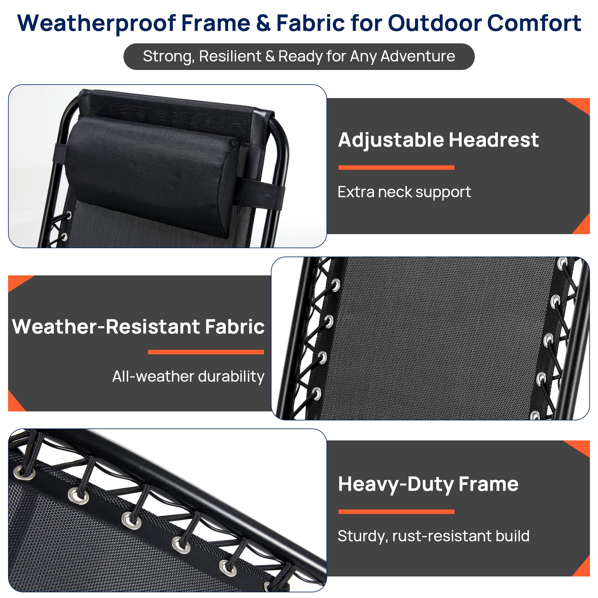 Alpen headrest and reclining lock detail showing adjustable support for personalized comfort