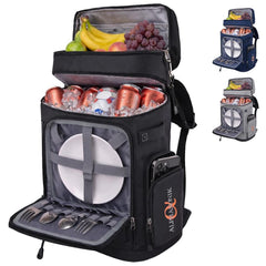 Alphasonik front view of cooler backpack showing compact design and 48-can capacity for easy transport