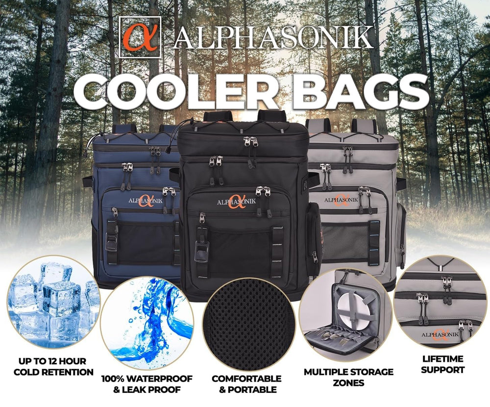 Alphasonik side pocket with bottle visible for quick access and extra storage convenience