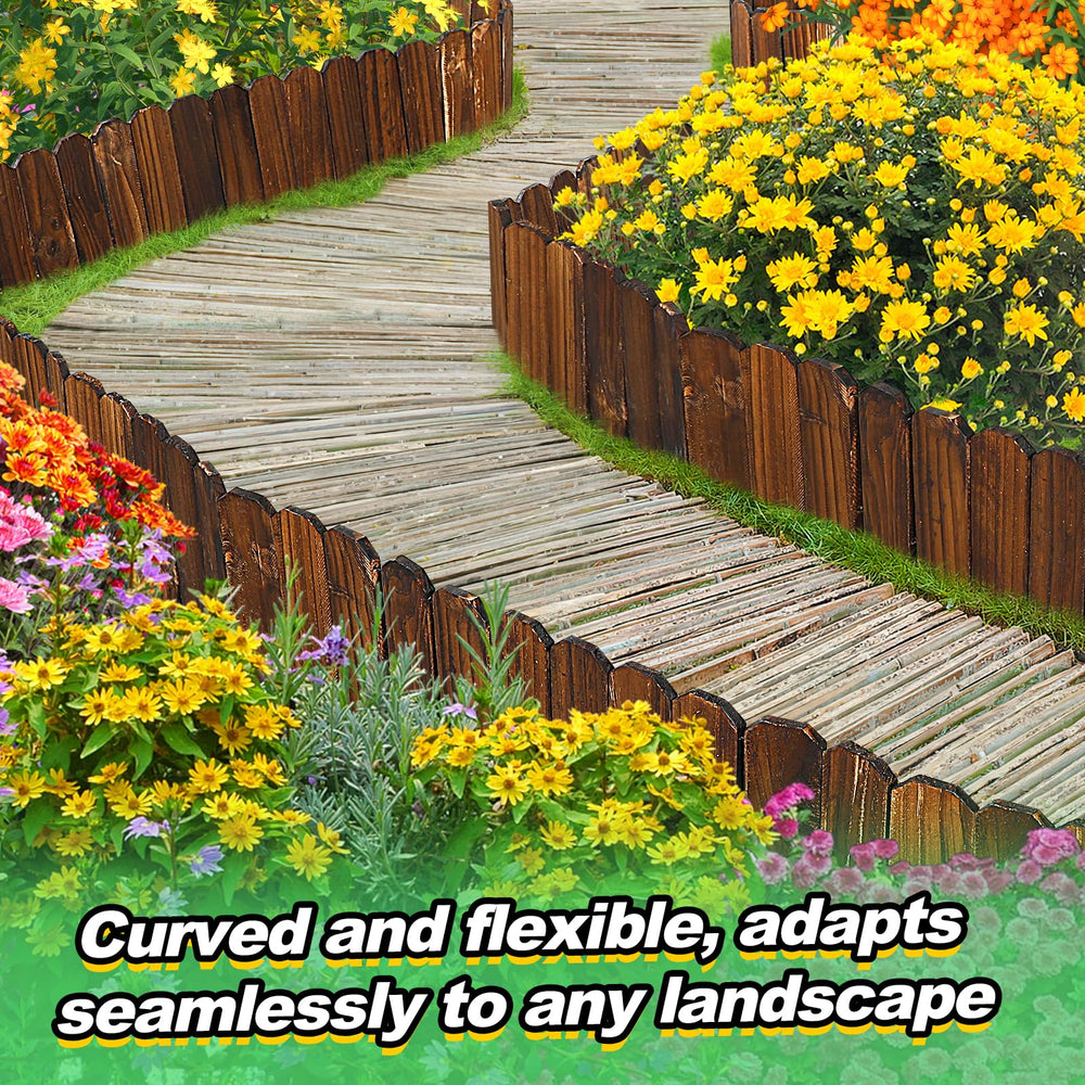 Alphatool curved layout illustrating flexible shaping for beds and pathways benefit