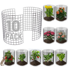 Alphatool front view of 10-pack plant cages showing contents and compact packaging benefit