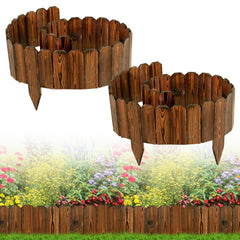 Alphatool front view of entire 15.6ft edging set showing rustic appeal and neat border