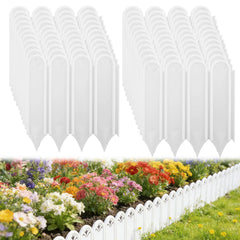 Alphatool front view of white connectable garden edging showing clean lawn separation and curb appeal