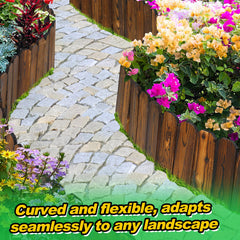 Alphatool installed curved border shaping flower bed with natural look