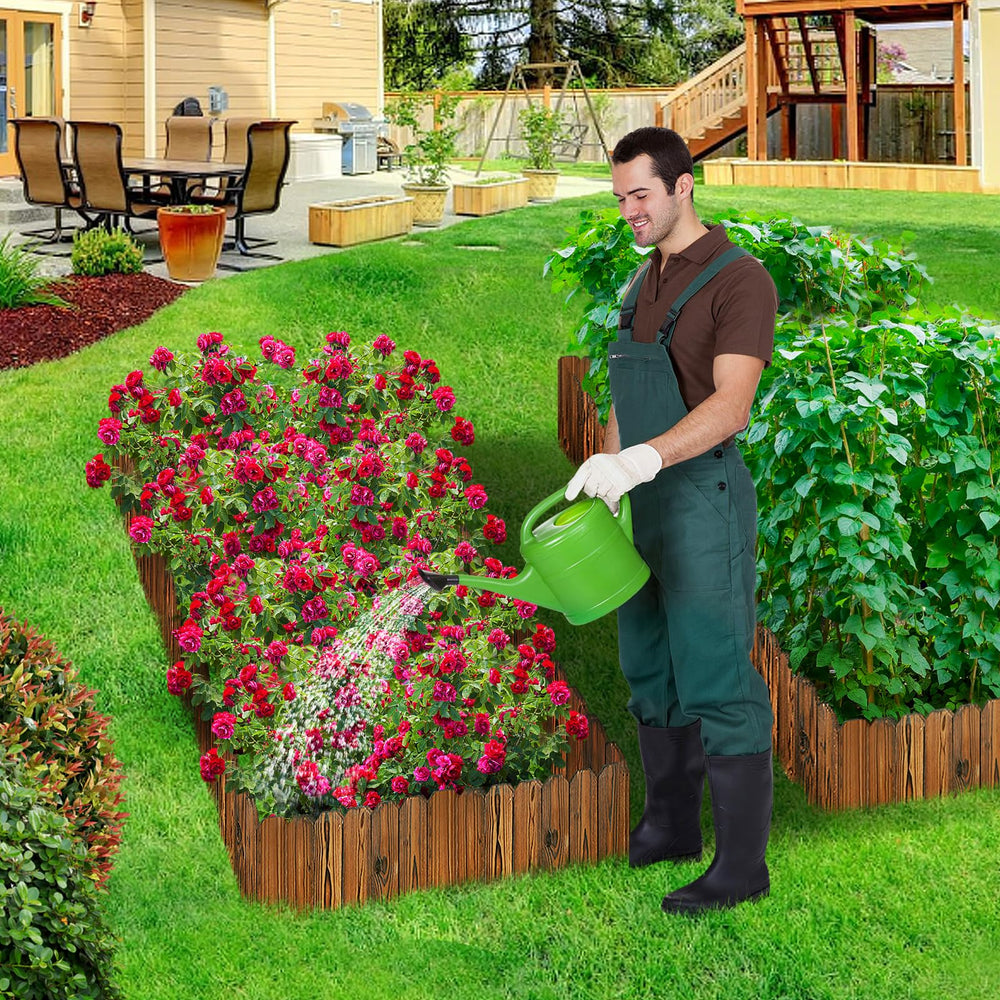 Alphatool lifestyle backyard flowerbed setting adding rustic charm and containment