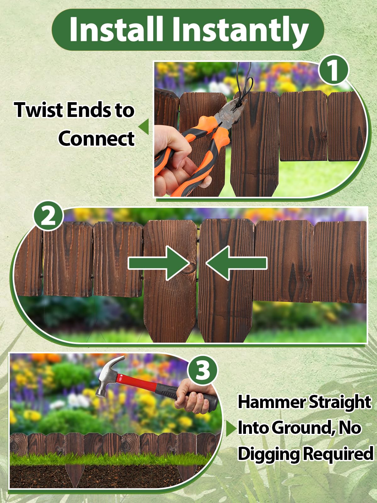 Alphatool edging lining a yard path giving decorative boundary and organized look