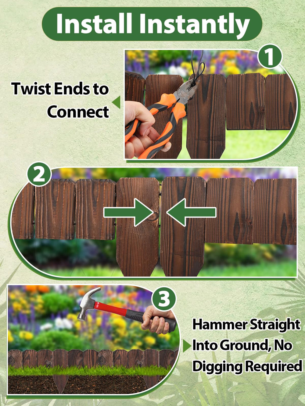 Alphatool edging lining a yard path giving decorative boundary and organized look